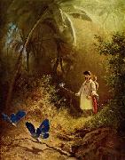 Carl Spitzweg Der Schmetterlingsjager oil painting